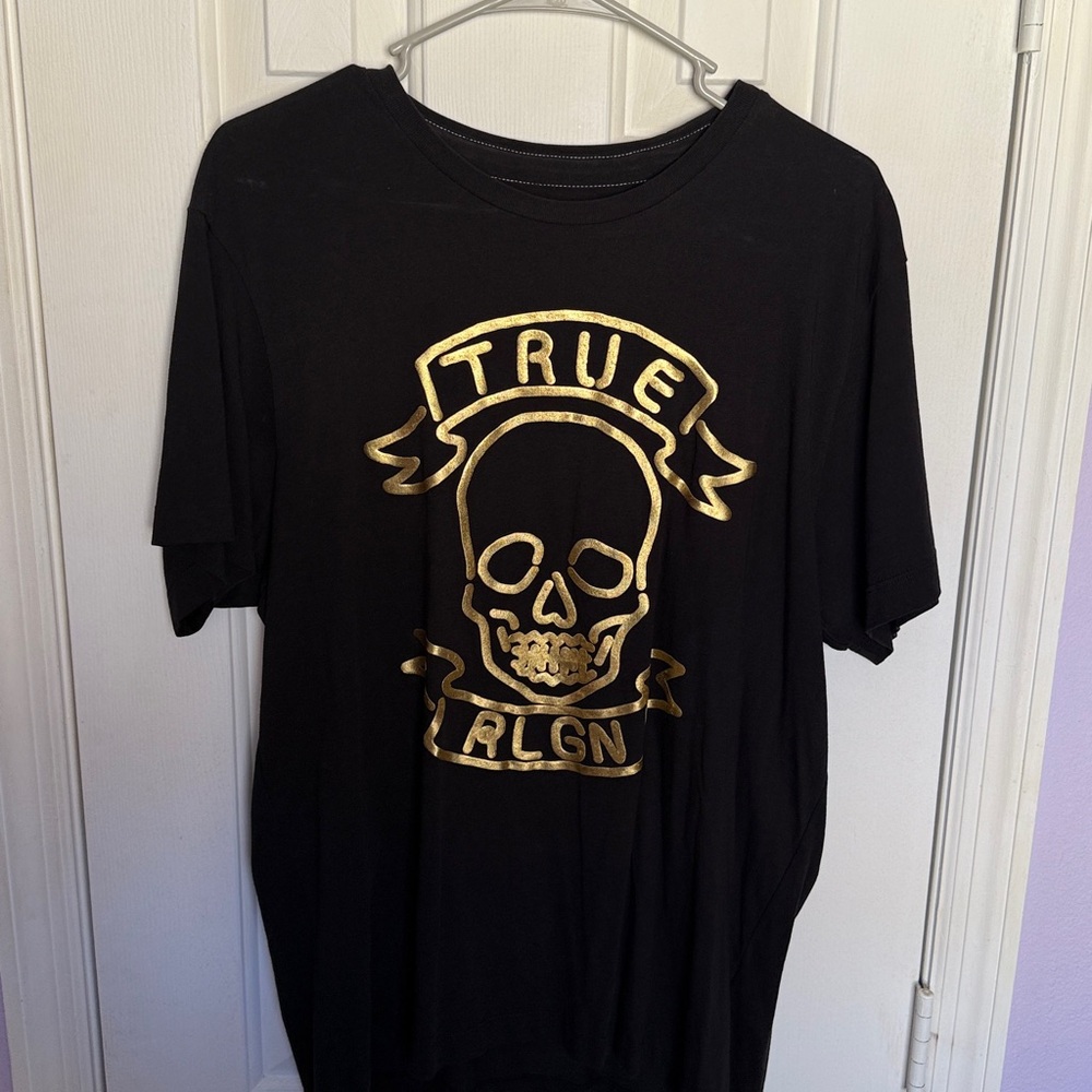 True religion shirt gold size large